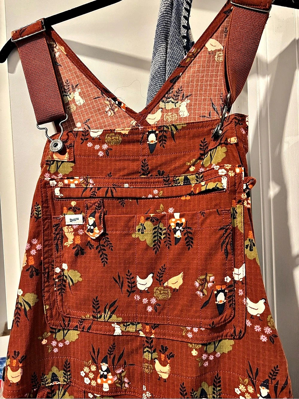 Duluth Printed Bib Overalls Brown Size Medium Like New